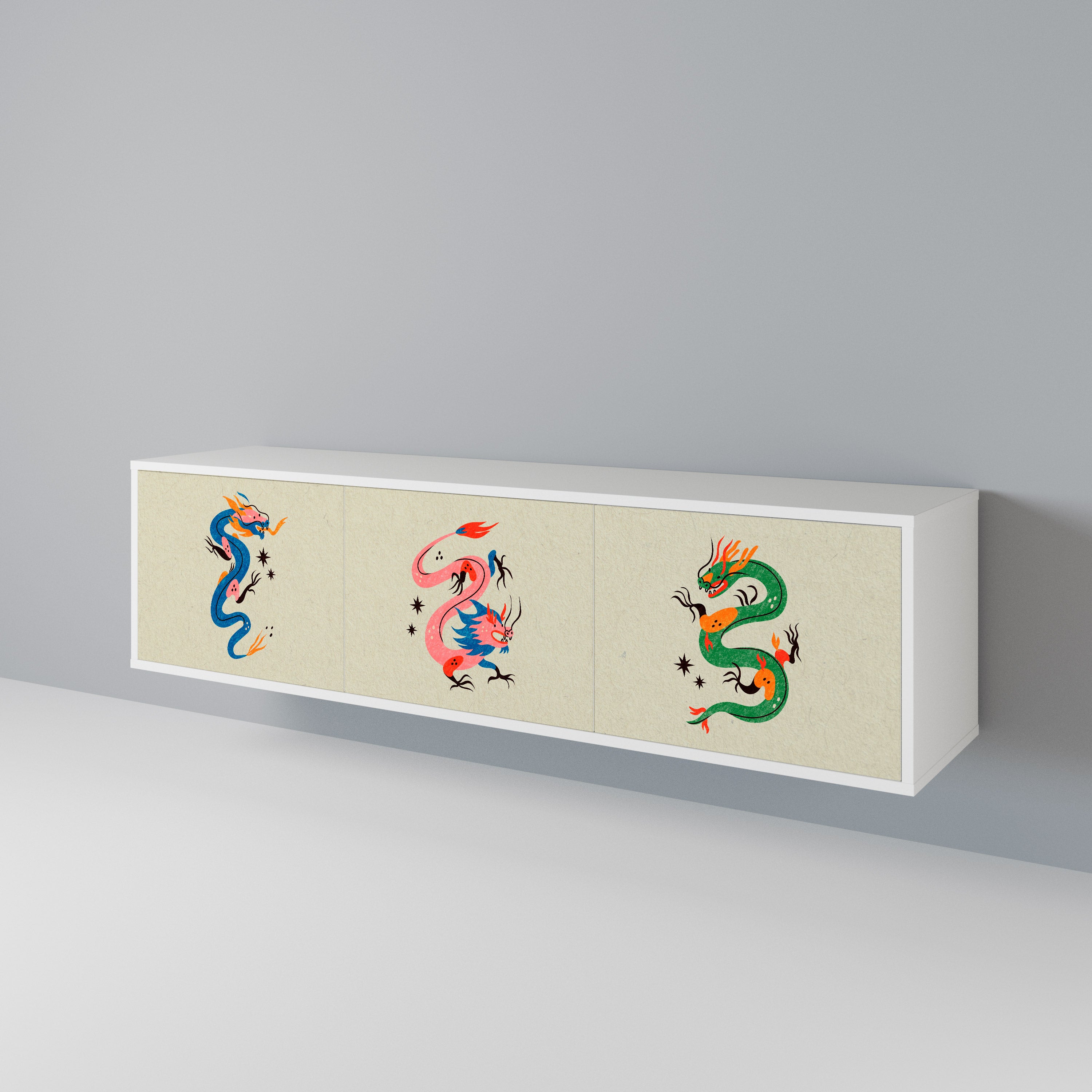 MYTHOLOGICAL CREATURES 3-Door TV Cabinet