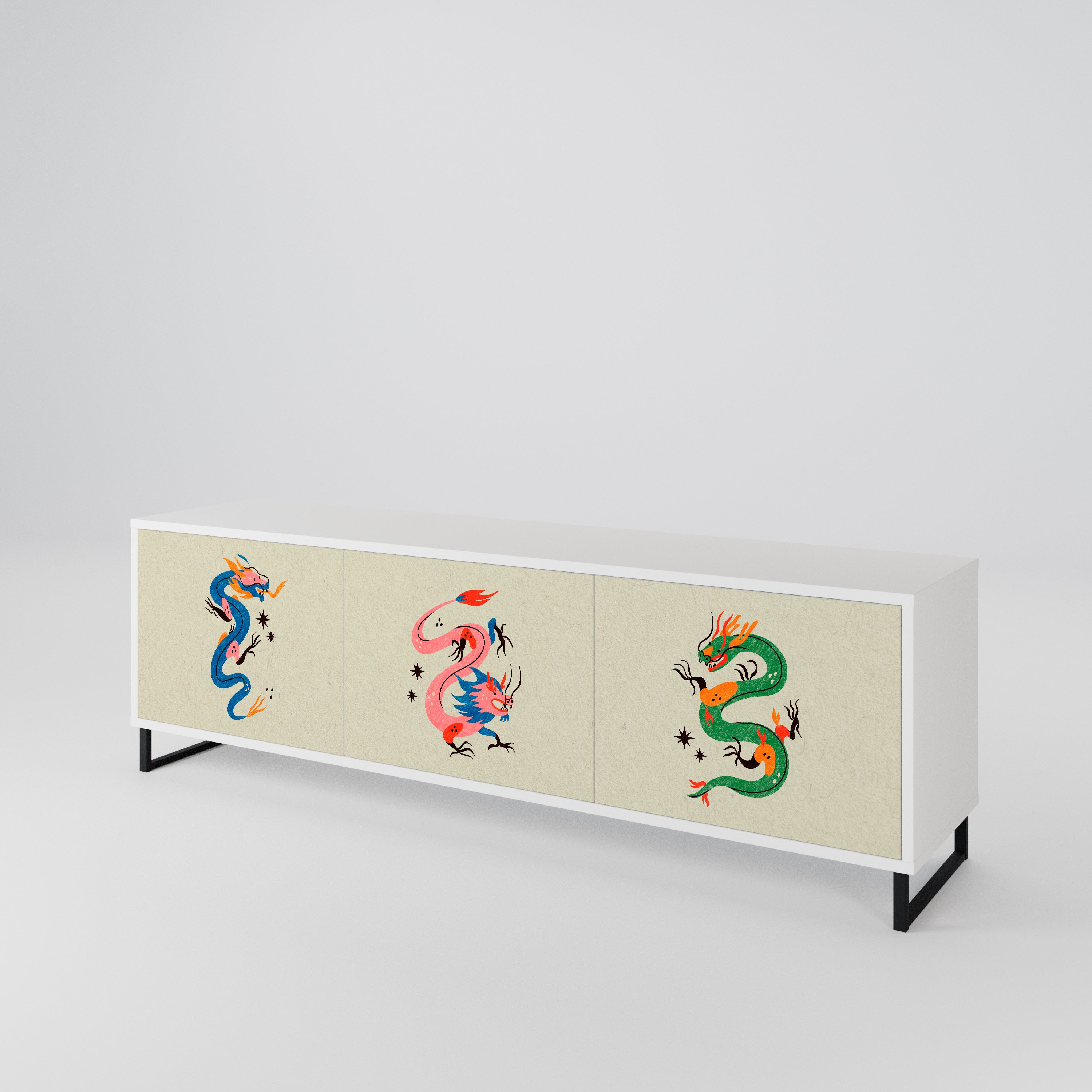 MYTHOLOGICAL CREATURES 3-Door TV Cabinet