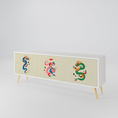 MYTHOLOGICAL CREATURES TV-bänk med 3 dörrar