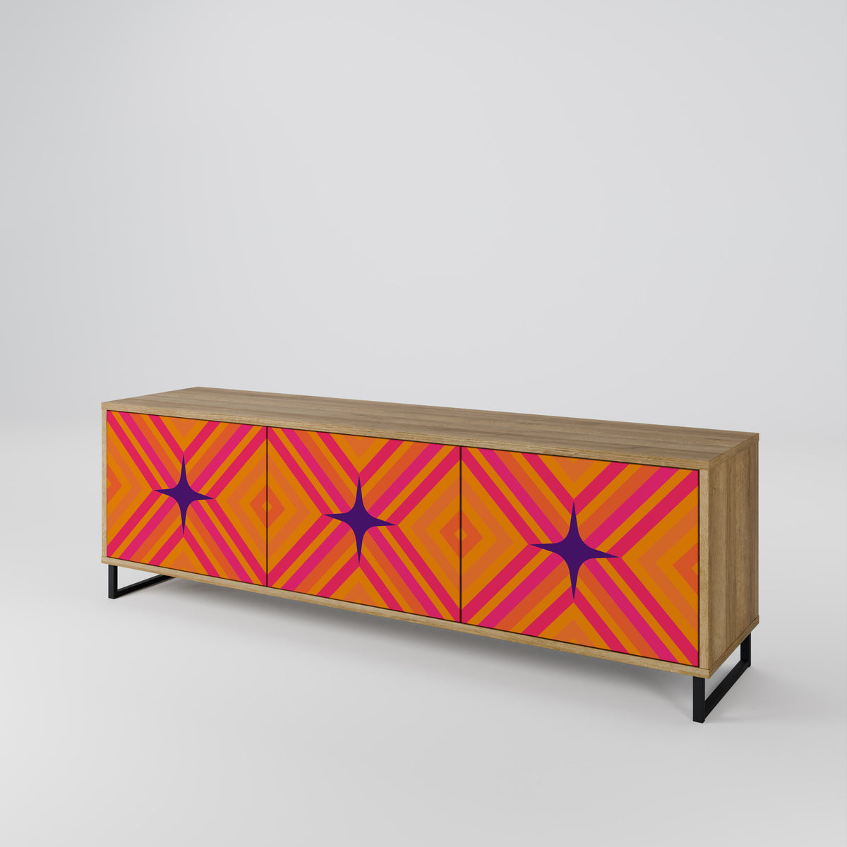 GEOMETRIC BRILLIANCE TV-bänk med 3 dörrar