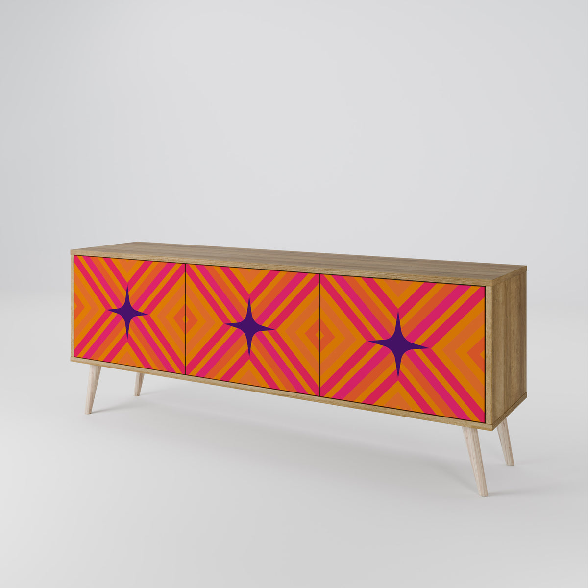 GEOMETRIC BRILLIANCE TV-bänk med 3 dörrar
