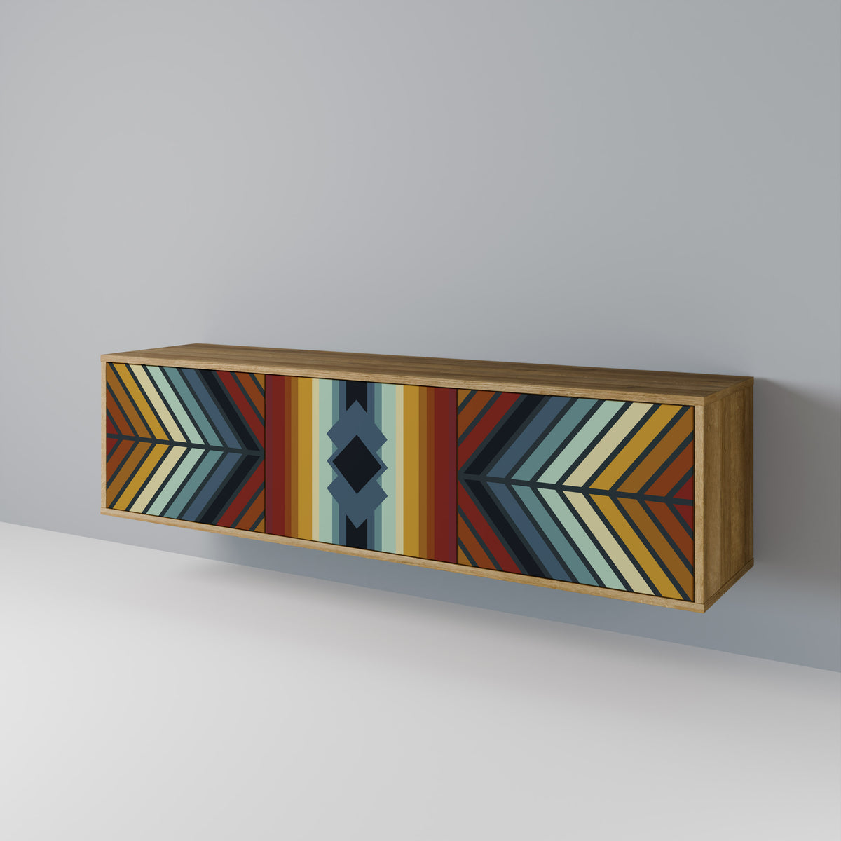 INDIGENOUS ZIGZAG TV-bänk med 3 dörrar