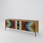 INDIGENOUS ZIGZAG 3-Door TV Stand in Oak Effect