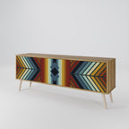 INDIGENOUS ZIGZAG 3-Door TV Stand in Oak Effect