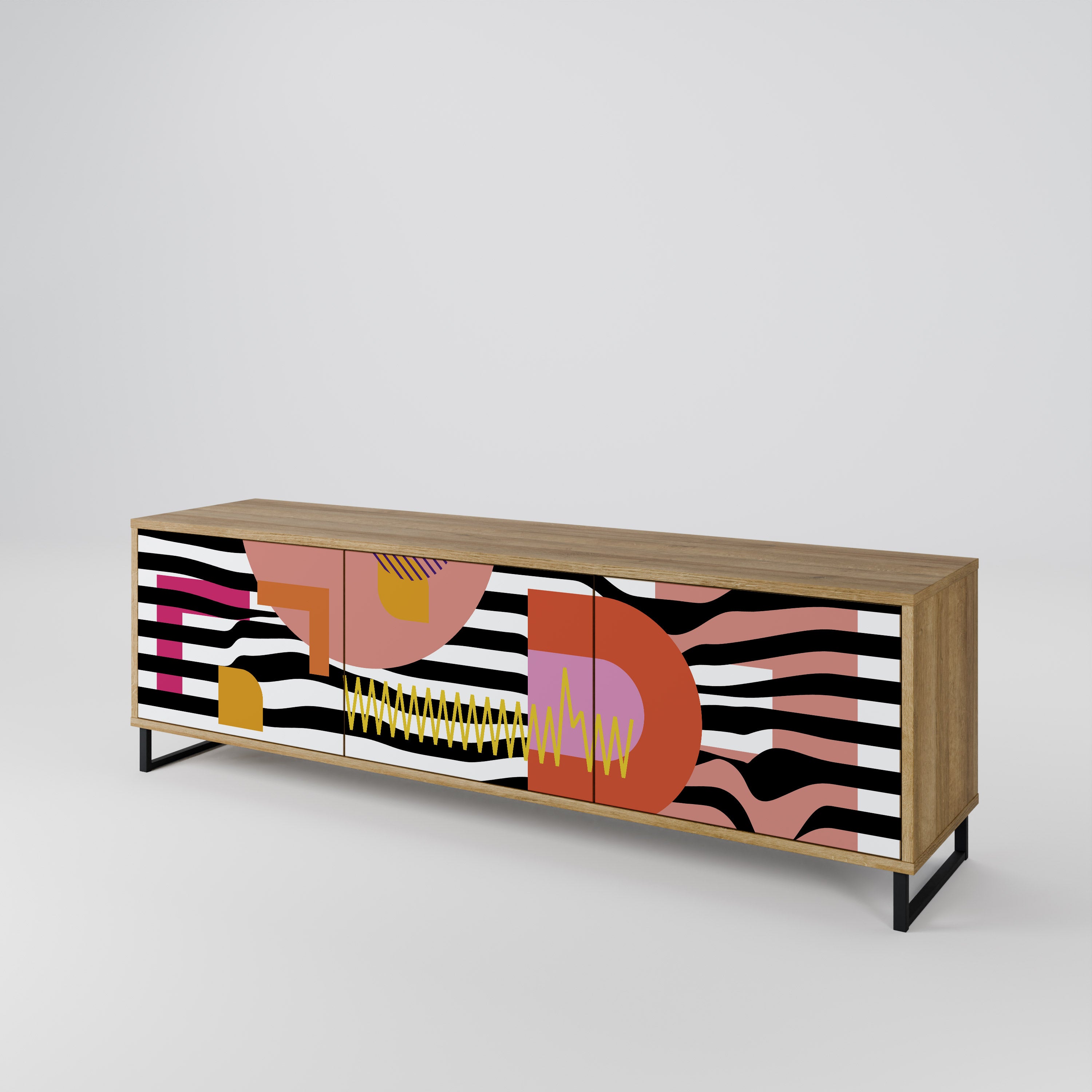 CHROMATIC ABSTRACT 3-Door TV Cabinet