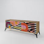 CHROMATIC ABSTRACT 3-Door TV Stand in Oak Effect