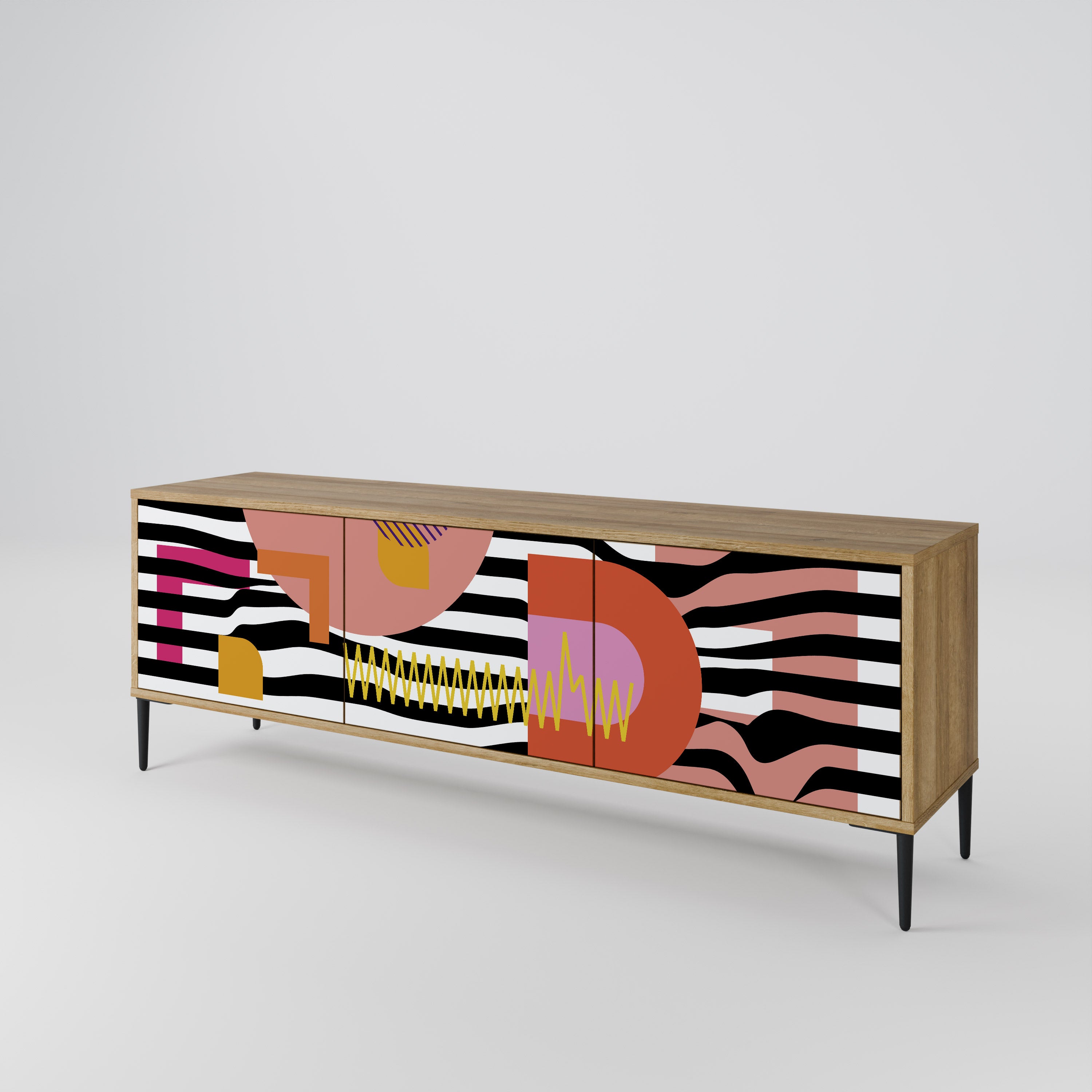 CHROMATIC ABSTRACT 3-Door TV Cabinet