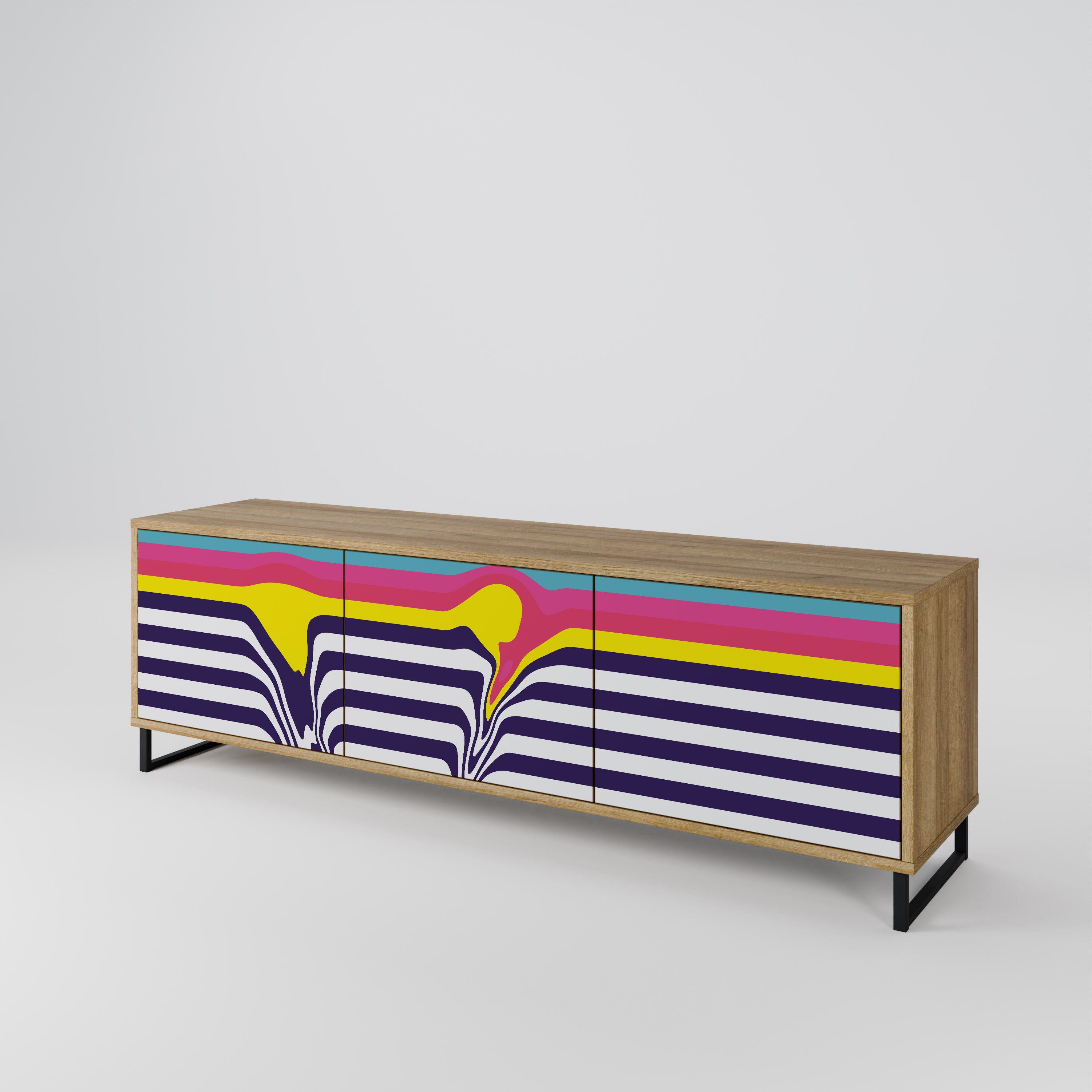 COLORFUL DIVERSION 3-Door TV Cabinet