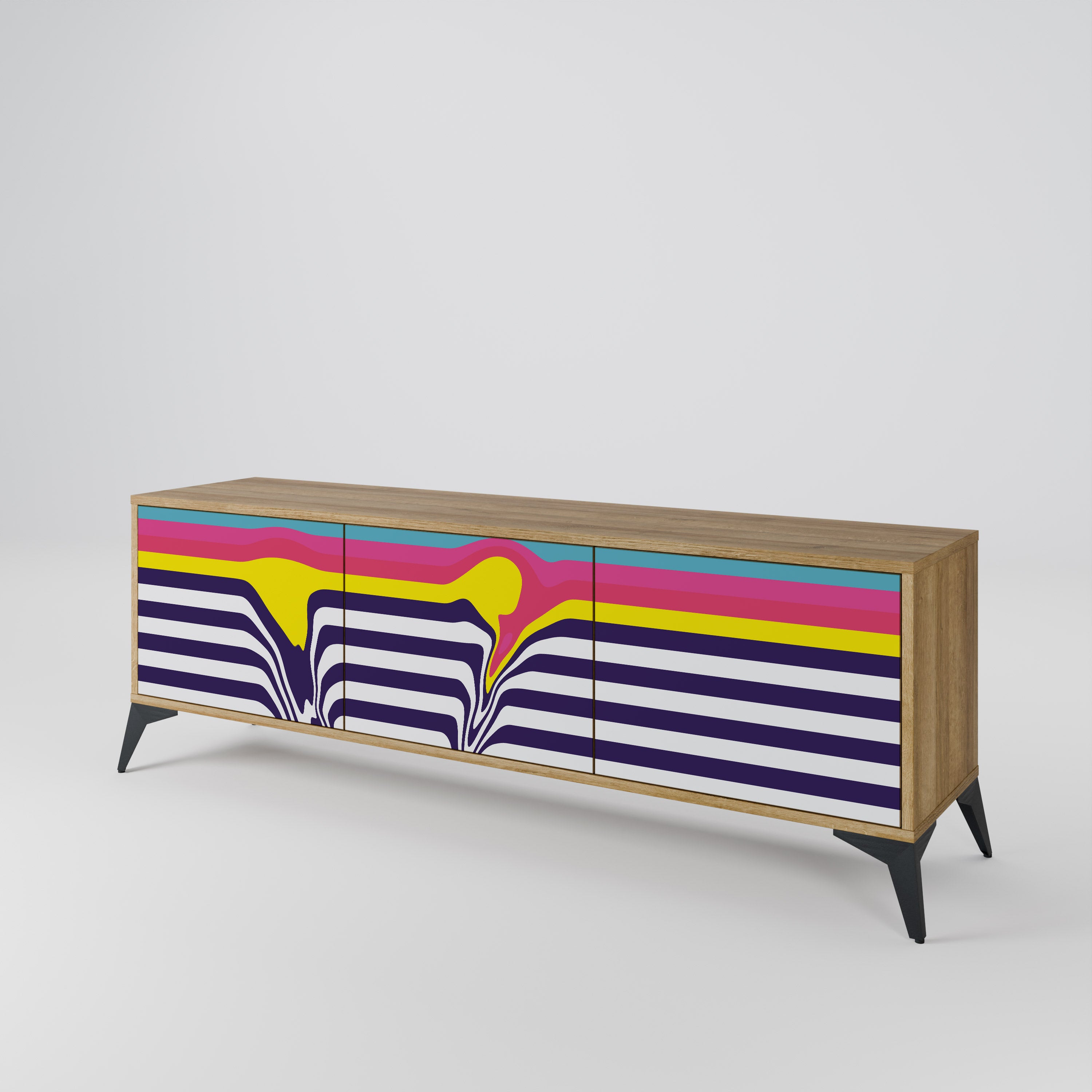 COLORFUL DIVERSION 3-Door TV Cabinet