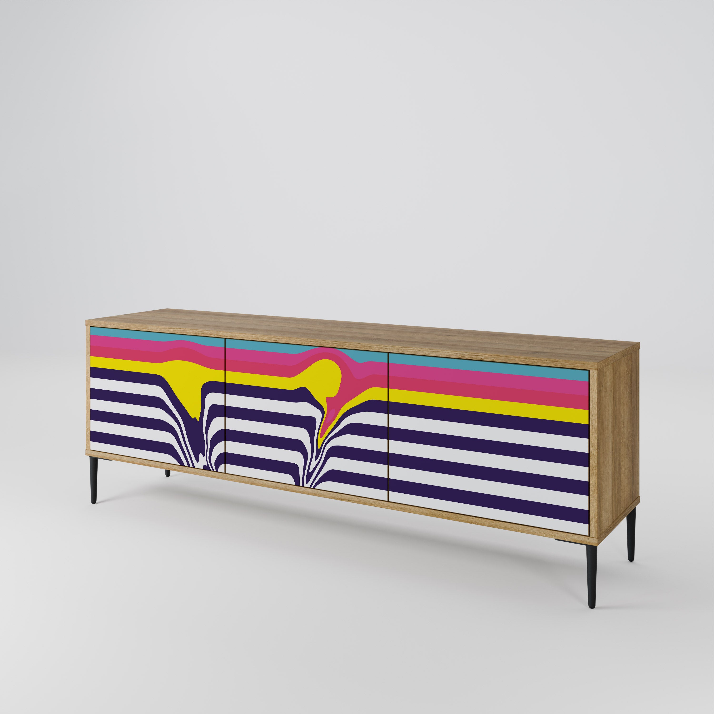 COLORFUL DIVERSION 3-Door TV Cabinet