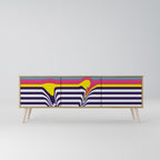 COLORFUL DIVERSION 3-Door TV Stand in Oak Effect