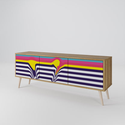 COLORFUL DIVERSION TV-bänk med 3 dörrar