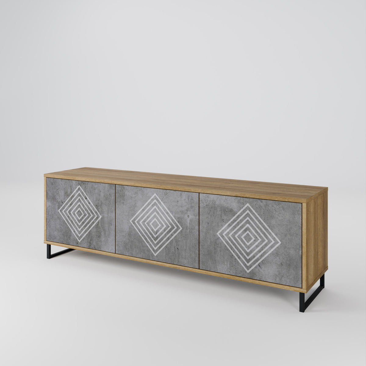 POLYGONAL ARTISTRY TV-bänk med 3 dörrar