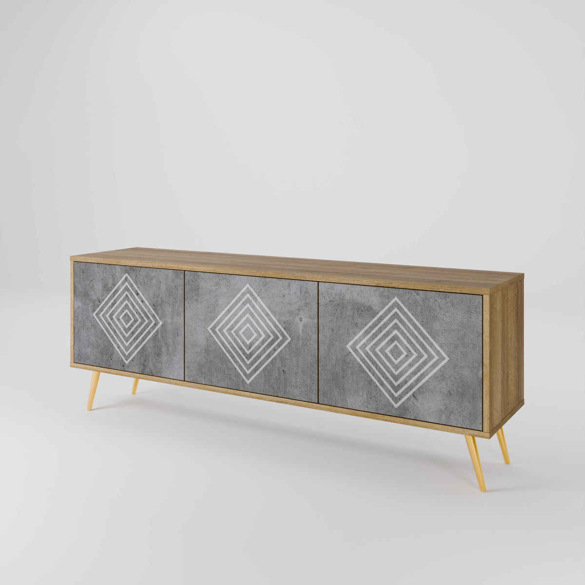 POLYGONAL ARTISTRY TV-bänk med 3 dörrar