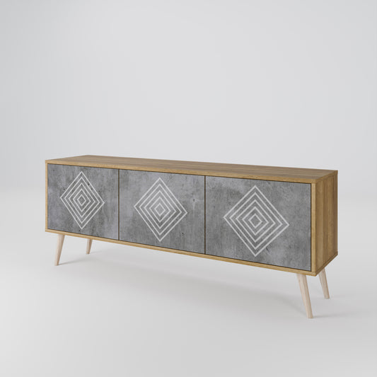POLYGONAL ARTISTRY 3-Door TV Cabinet