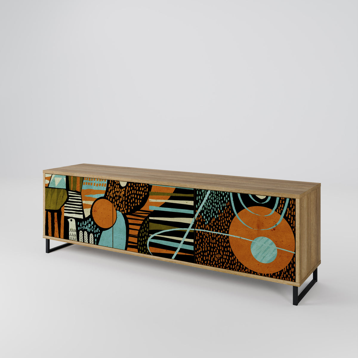 GEODE GLIMMER TV-bänk med 3 dörrar