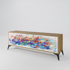 FINESSE MASH-UP 3-Door TV Stand in Oak Effect