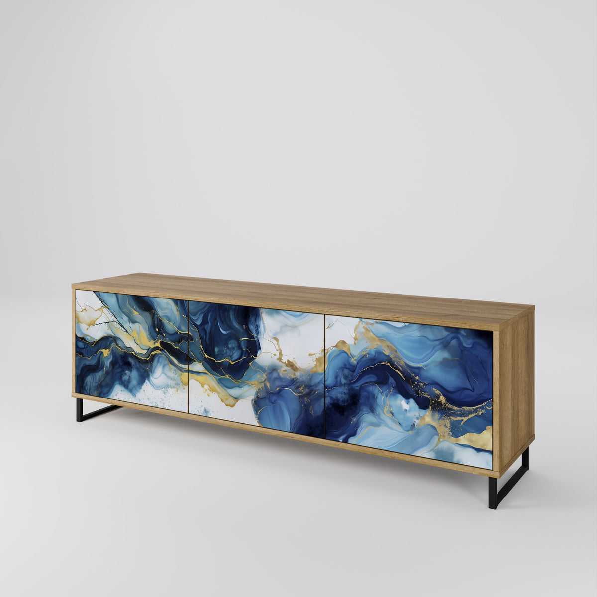 INKY MARBLE TV-bänk med 3 dörrar
