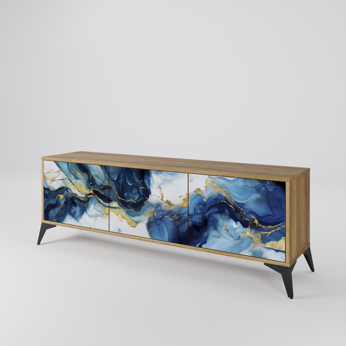 INKY MARBLE TV-bänk med 3 dörrar