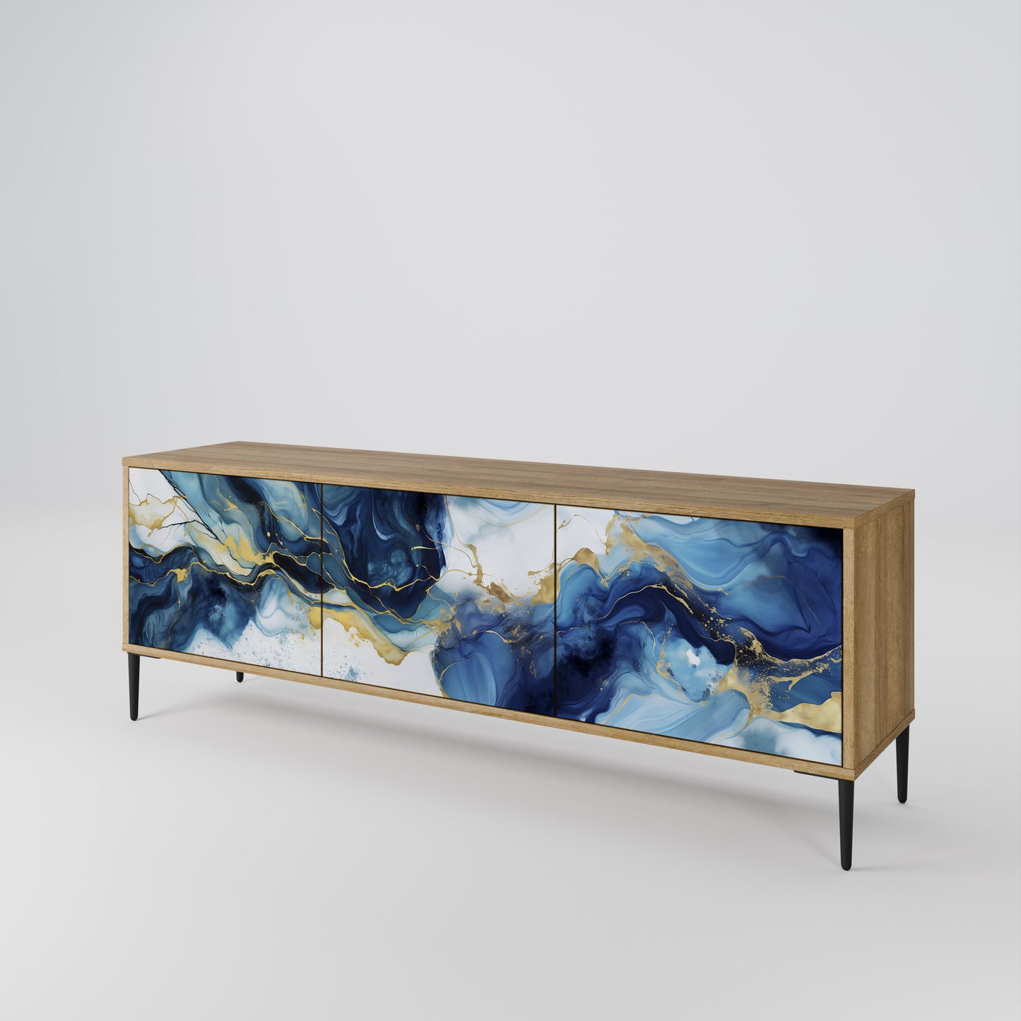 INKY MARBLE TV-bänk med 3 dörrar