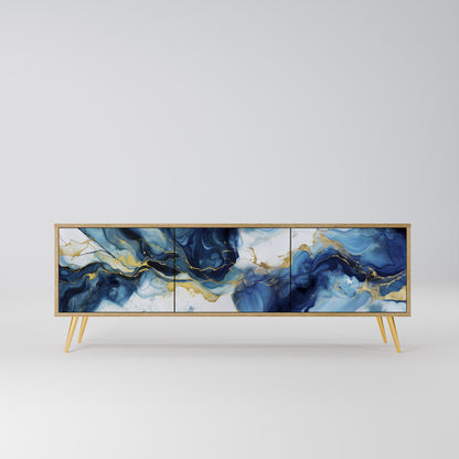 INKY MARBLE 3-dörrars TV-bänk i ekeffekt