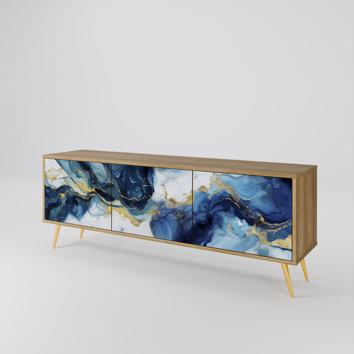 INKY MARBLE TV-bänk med 3 dörrar