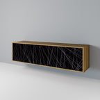 SHIMMER SPIDERGRAM 3-Door TV Stand in Oak Effect