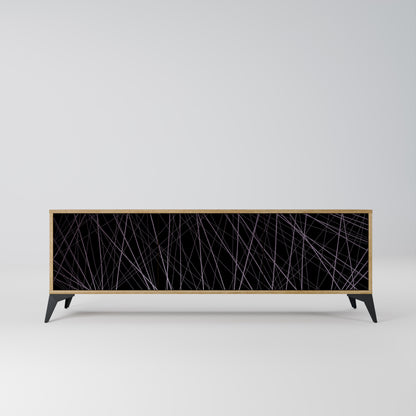 SHIMMER SPIDERGRAM 3-Door TV Stand in Oak Effect