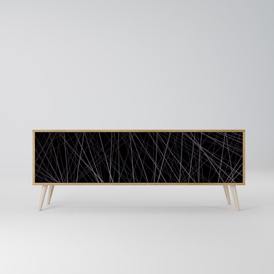 SHIMMER SPIDERGRAM 3-dörrars TV-bänk i ekeffekt