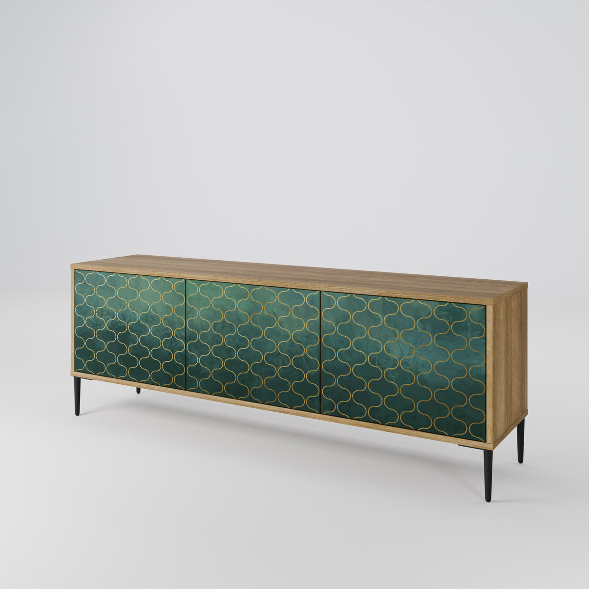 TESSELATED GREENERY TV-bänk med 3 dörrar
