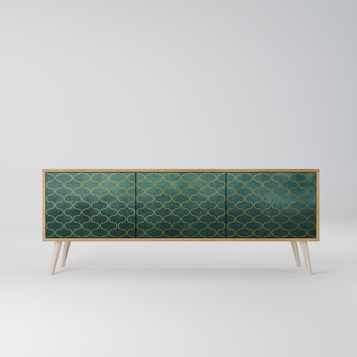 TESSELATED GREENERY TV-bänk med 3 dörrar