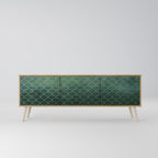 TESSELATED GREENERY 3-Door TV Stand in Oak Effect