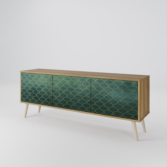 TESSELATED GREENERY TV-bänk med 3 dörrar