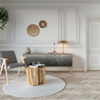 TESSELATED GRAYISH 3-Door TV Stand in Oak Effect