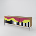 PIANO FANTASY 3-Door TV Stand in Oak Effect