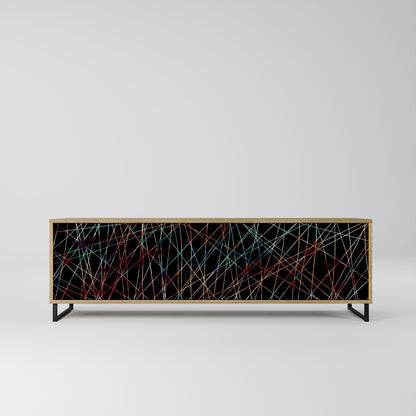 LUMINOUS SNARE 3-Door TV Stand in Oak Effect