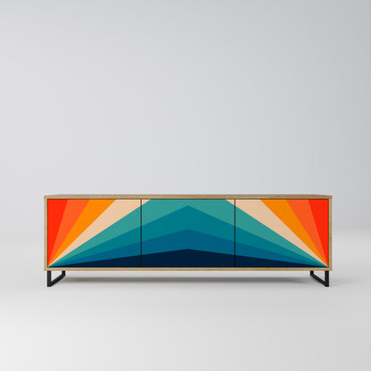 PRISM CONCUSSION 3-Door TV Stand in Oak Effect