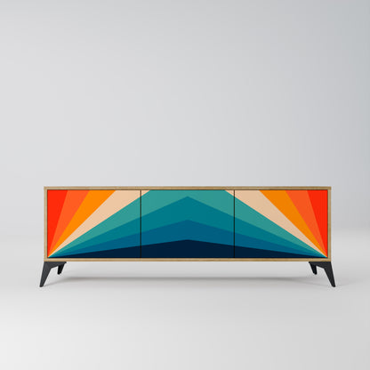 PRISM CONCUSSION 3-Door TV Stand in Oak Effect