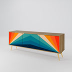 PRISM CONCUSSION 3-Door TV Stand in Oak Effect