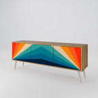 PRISM CONCUSSION 3-Door TV Stand in Oak Effect