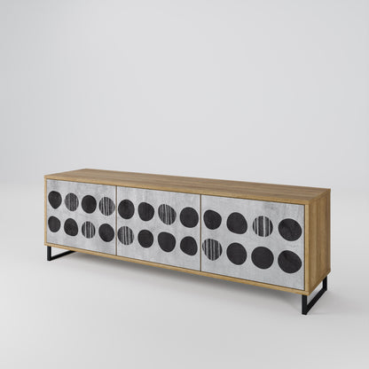 GHOSTLY GRADIENTS 3-Door TV Stand in Oak Effect