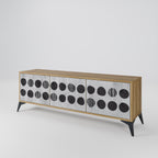 GHOSTLY GRADIENTS 3-Door TV Stand in Oak Effect