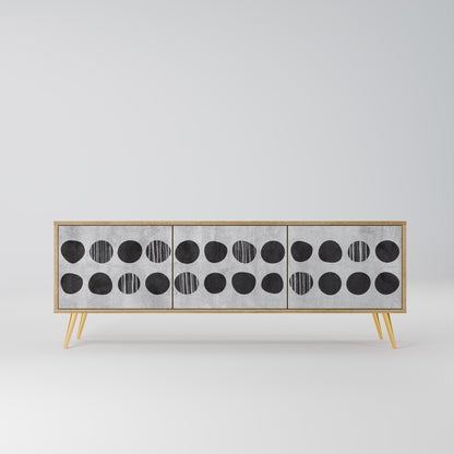 GHOSTLY GRADIENTS 3-Door TV Stand in Oak Effect