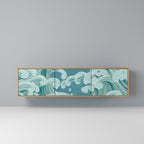 ASIAN SWAY 3-Door TV Stand in Oak Effect