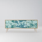 ASIAN SWAY 3-Door TV Stand in Oak Effect