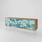 ASIAN SWAY 3-Door TV Stand in Oak Effect