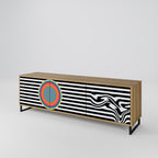 SPECTRA SHOWCASE 3-Door TV Stand in Oak Effect