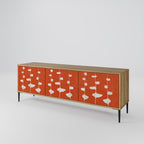 COURAGE MOLD 3-Door TV Stand in Oak Effect