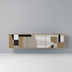 DELICATE MEMENTO 3-Door TV Stand in Oak Effect