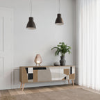 DELICATE MEMENTO 3-Door TV Stand in Oak Effect